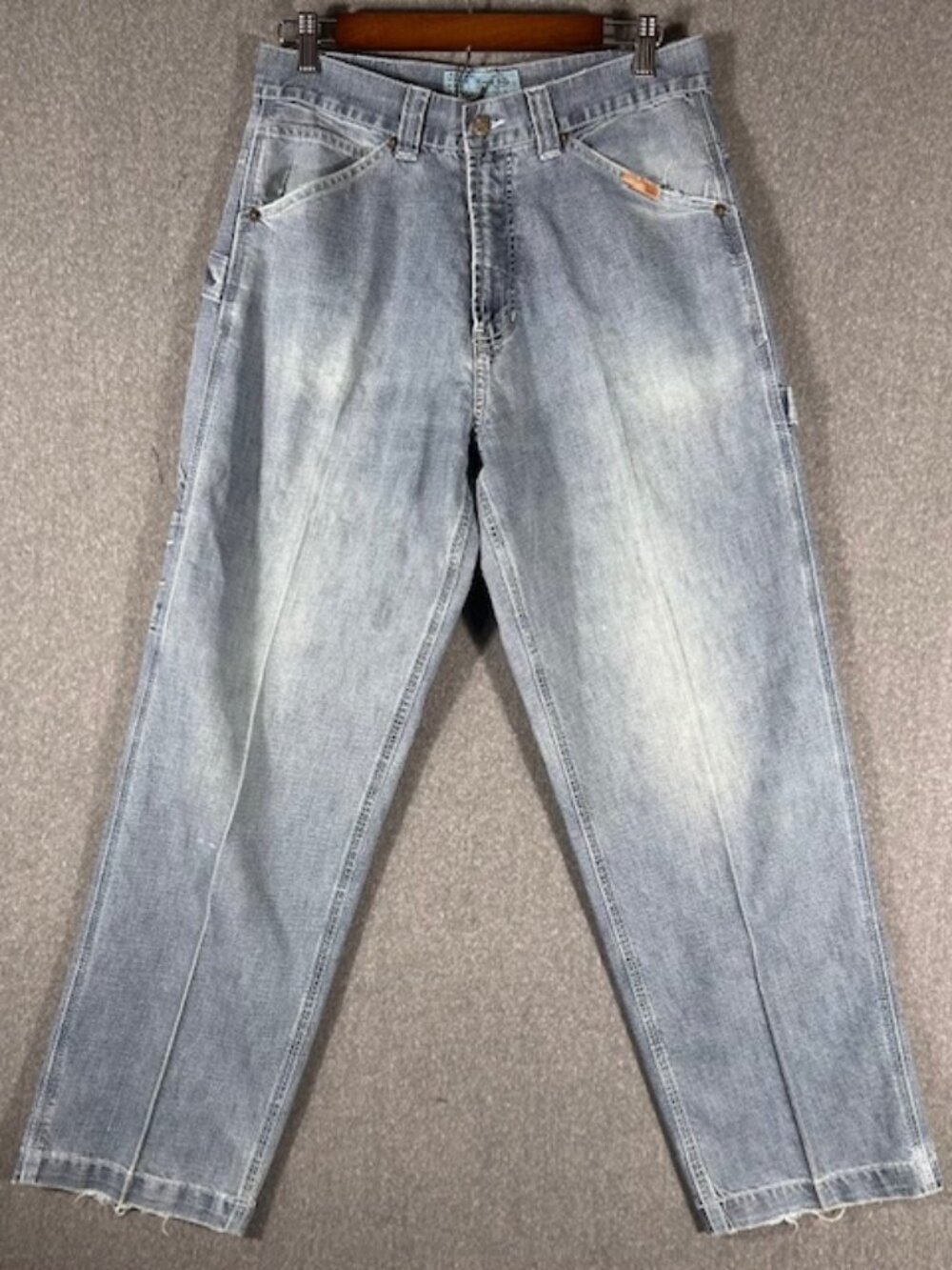 Vintage Checkout Cargo Jeans Womens Sz 31 Medium Wash Straight Leg 31x29